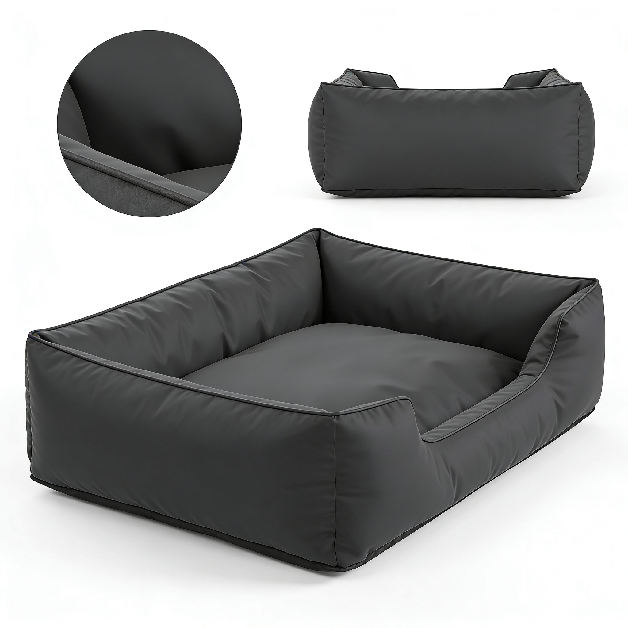 Bullockale Sytopia 42-Inch Indestructible Waterproof Orthopedic Dog Bed, Chew Proof XL Size for Extra Large Dogs, Supports Up to 100 lbs, Suitable for Indoor and Outdoor Use, Great Pet Gift for Crate, Dark Grey